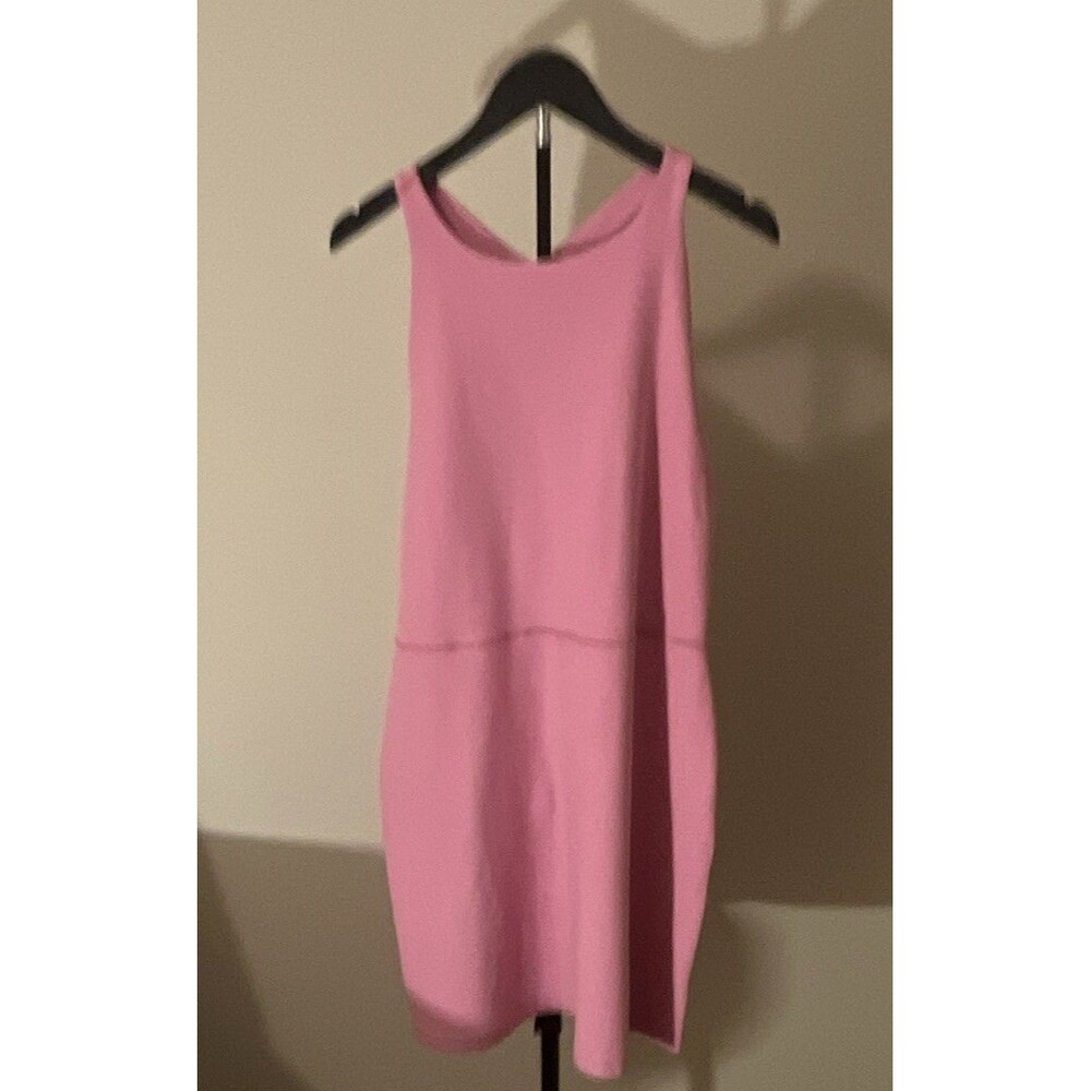 Beyond Yoga Women's XL Pink Knit Sleeveless Scoop Neck Tank Dress With Pockets